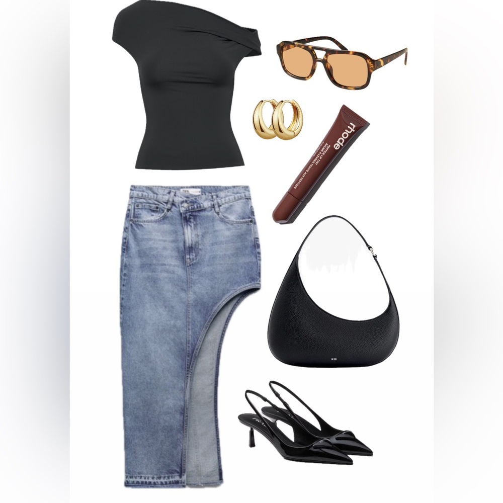 Zara Denim ZW Falda Cut Out Skirt - SKIRT ONLY :)